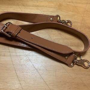 Glossy Brown Patent Leather Handbag Replacement 46" Crossbody Strap S56